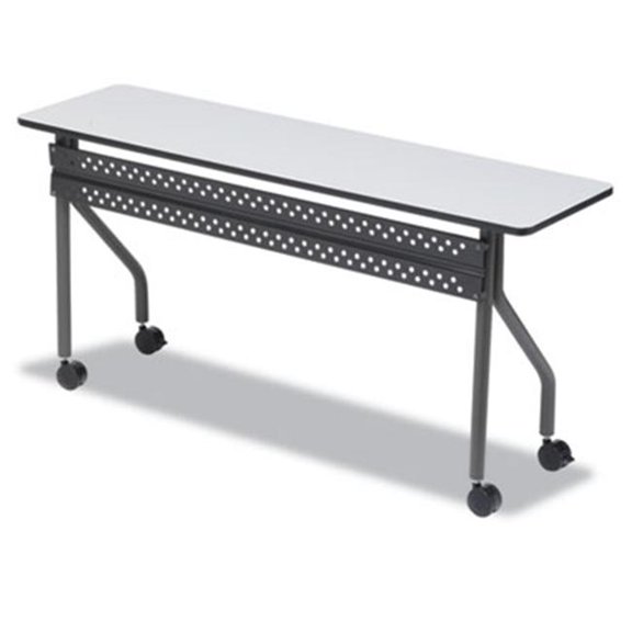 Officeworks Mobile Training Table- Rectangular- 72W X 18D X 29H- Gray