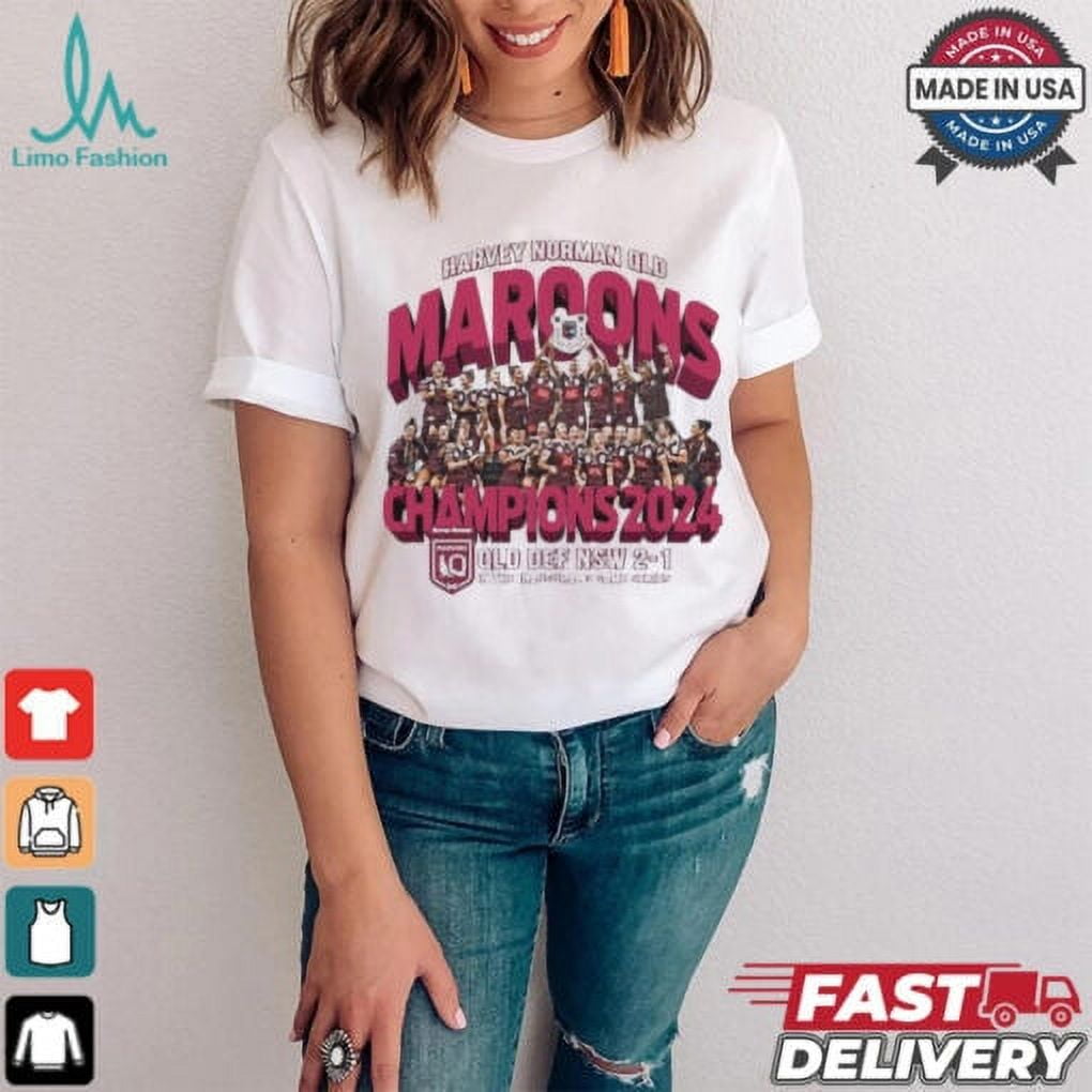 Official 2024 Harvey Norman QLD Maroons Champions shirt