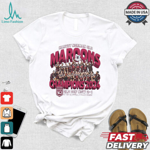 Official 2024 Harvey Norman QLD Maroons Champions shirt