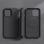 Official Animated Leather Case For Apple iPhone 15 14 13 Pro Max For Magsafe Magnetic Wireless Charging Cover For 13 14 15 Plus For iPhone 14 Pro Midnight Black