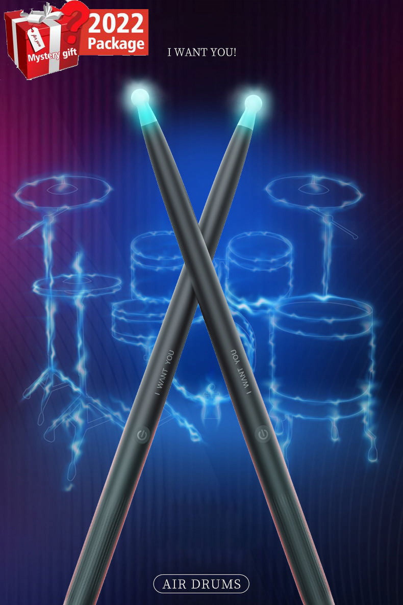 Official AuthorizationSomatosensory Drum Kit Portable Air Drum Sticks