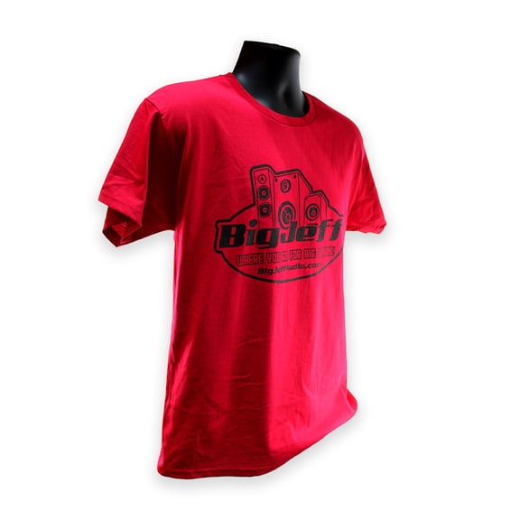 Official Big Jeff Audio 100% Cotton Red T-Shirt with Big Jeff Audio Logo (6XL)