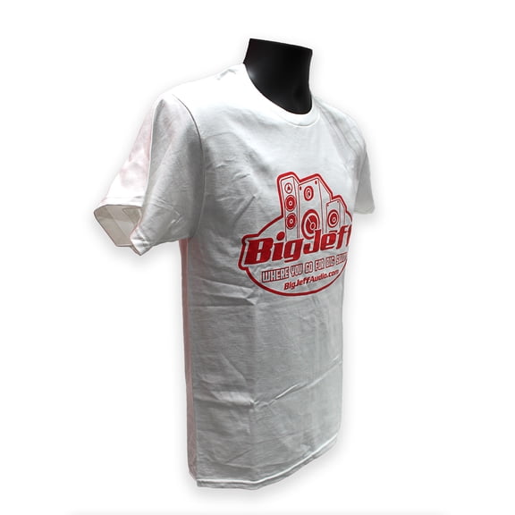 Official Big Jeff Audio 100% Cotton White T-Shirt with Big Jeff Audio Logo (4XL)