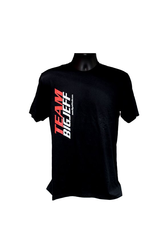 Official Big Jeff Audio Black T-Shirt 100% Cotton with Full Color Back Logo (2X-LARGE)