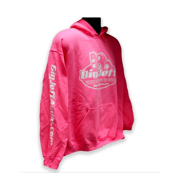 Official Big Jeff Audio Cotton Polyester Pink Unisex Hoodie with Logo (X-LARGE)