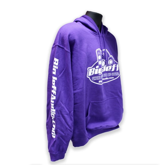 Official Big Jeff Audio Cotton Polyester Purple Unisex Hoodie with Logo (2X-LARGE)