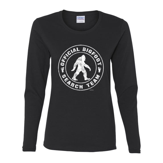 Wild Bobby Official Bigfoot Search Team Funny Sasquatch Pop Culture Women Graphic Long Sleeve Tee