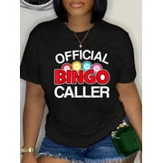 Official Bingo Caller Design Bingo Caller Shirt Gifts T-Shirt Graphic Tee summer Tops For Women Round Neck Fashion Cotton shirts