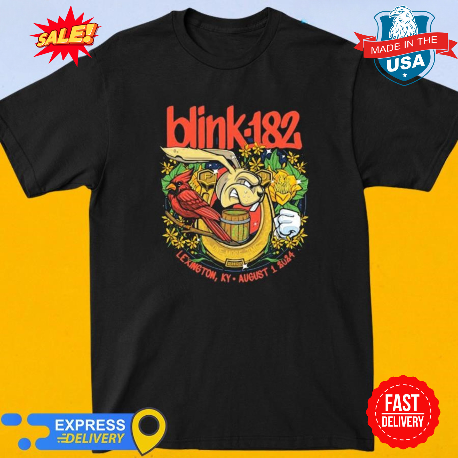 Official Blink182 Lexington, KY Aug 1st 2024 Event shirt S5XL