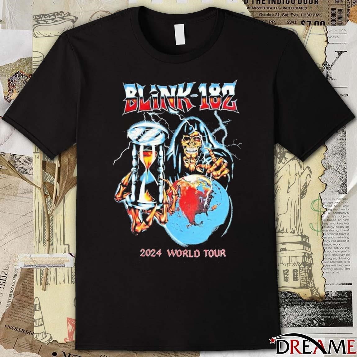 Official Blink 182 World Tour 2024 New Tshirt