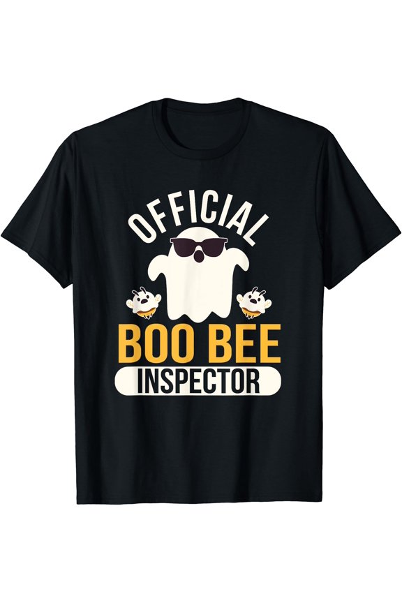 Official Boo Bee Inspector Halloween Humor Funny Ghost T-Shirt