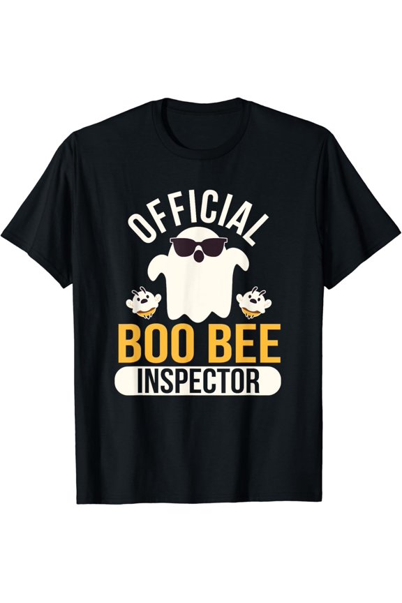 Official Boo Bee Inspector Halloween Humor Funny Ghost T-Shirt