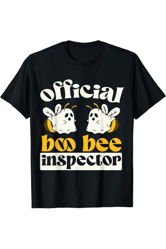 Official Boo Bee Inspector Halloween Humor Funny Ghost T-Shirt