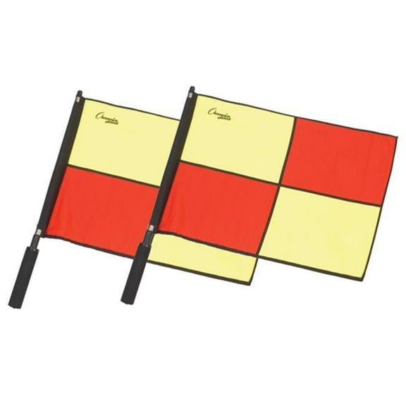 Official Checkered Flag with Border, Red & Yellow