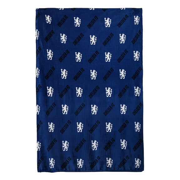 Official Chelsea FC Fleece Throw Blanket | Super Soft Soccer Geometric Design | Warm Super Soft Feel Blue Throw | Perfect for Home Bedroom Sleepovers & Camping