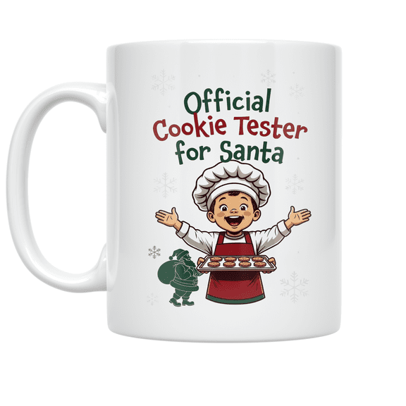 Official Cookie Tester for Santa - Holiday Helper - 11 oz Ceramic Coffee Mug
