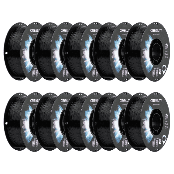 Official Creality 10-Pack PETG 3D Printer Filament Non-Toxic Excellent Toughness High Precision, Dimensional Accuracy±0.02 mm Premium 3D Printing Filament-Black