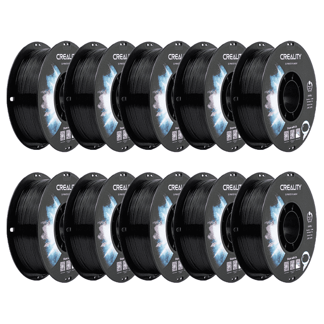 Official Creality 10-Pack PETG 3D Printer Filament Non-Toxic Excellent Toughness High Precision, Dimensional Accuracy±0.02 mm Premium 3D Printing Filament-Black