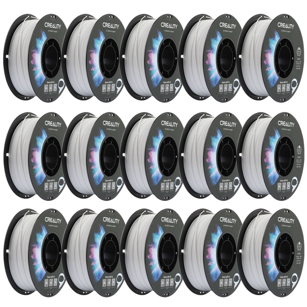 Official Creality 15-Pack PETG 3D Printer Filament Non-Toxic Excellent Toughness High Precision, Dimensional Accuracy±0.02 mm Premium 3D Printing Filament-White