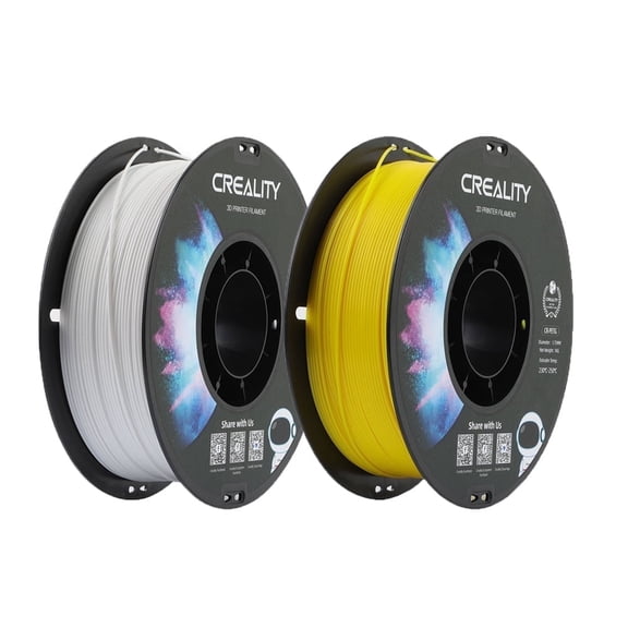Official Creality 2-Pack PETG 3D Printer Filament Non-Toxic High Toughness Accuracy -Yellow & White
