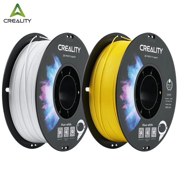 Official Creality 2-Pack PETG 3D Printer Filament Non-Toxic High Toughness Accuracy -Yellow & White