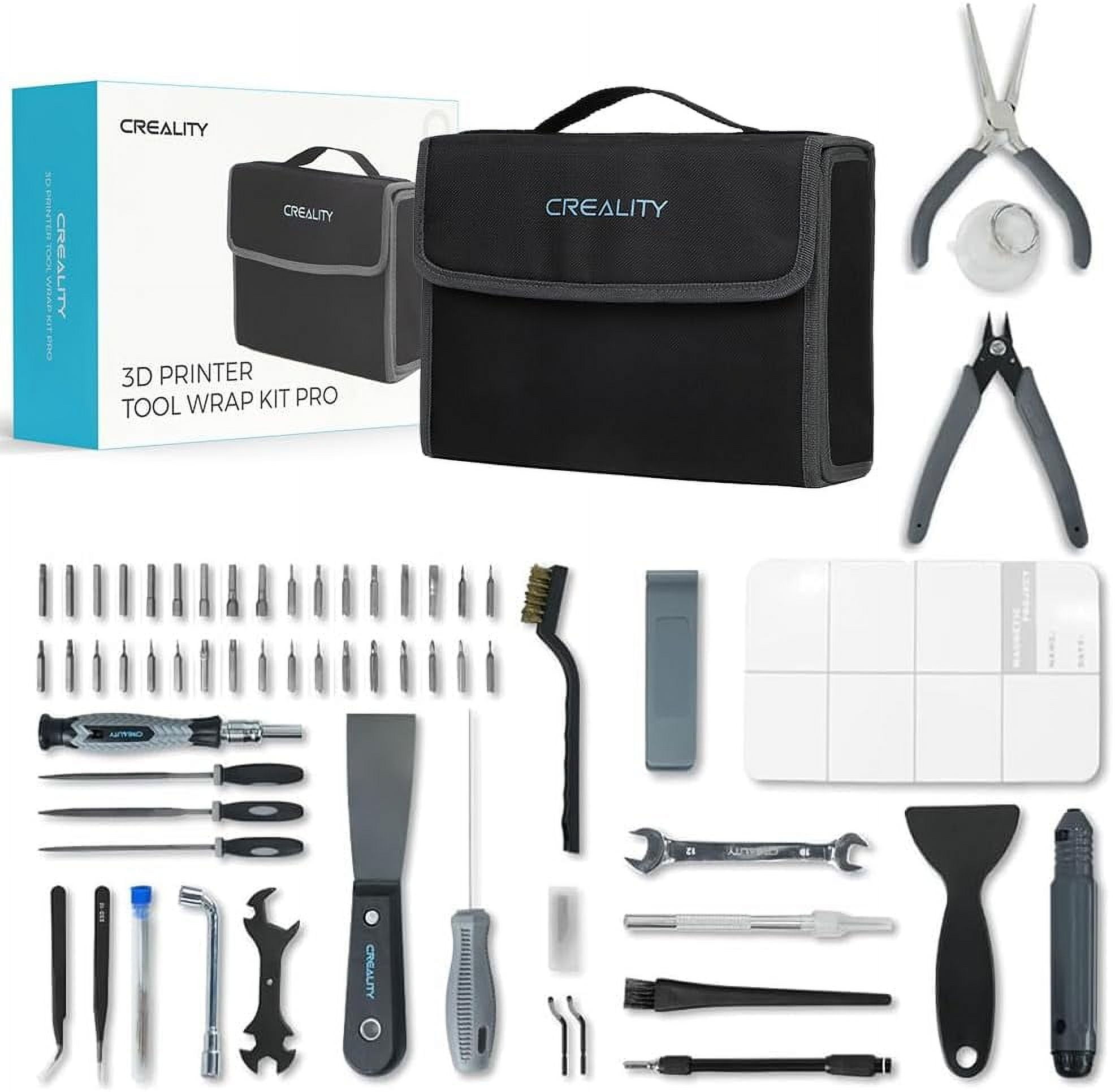 Official Creality 3D Printer Tools Kit, 74 Pieces 3D Printer Tool Wrap Kit  Pro 3D Printer Accessories with Storage Bag for 3D Printer Nozzle Cleaning  Removing Model Processing Multi-Purpose Tool Box -