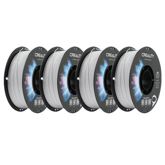 Official Creality 4-Pack PETG 3D Printer Filament Non-Toxic Excellent Toughness High Precision, Dimensional Accuracy±0.02 mm Premium 3D Printing Filament-White