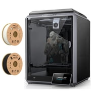 Official Creality K1 3D Printer 600mm/s High Speed Printing 20000mm/s  Acceleration Dual Cooling Fans Auto Leveling with 2 Pack Hyper PLA High-Speed Printer Filaments, Black&White