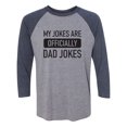thumbnail image 1 of Official Dad Jokes Unisex 3/4 Sleeve Baseball Raglan Tee, 1 of 2