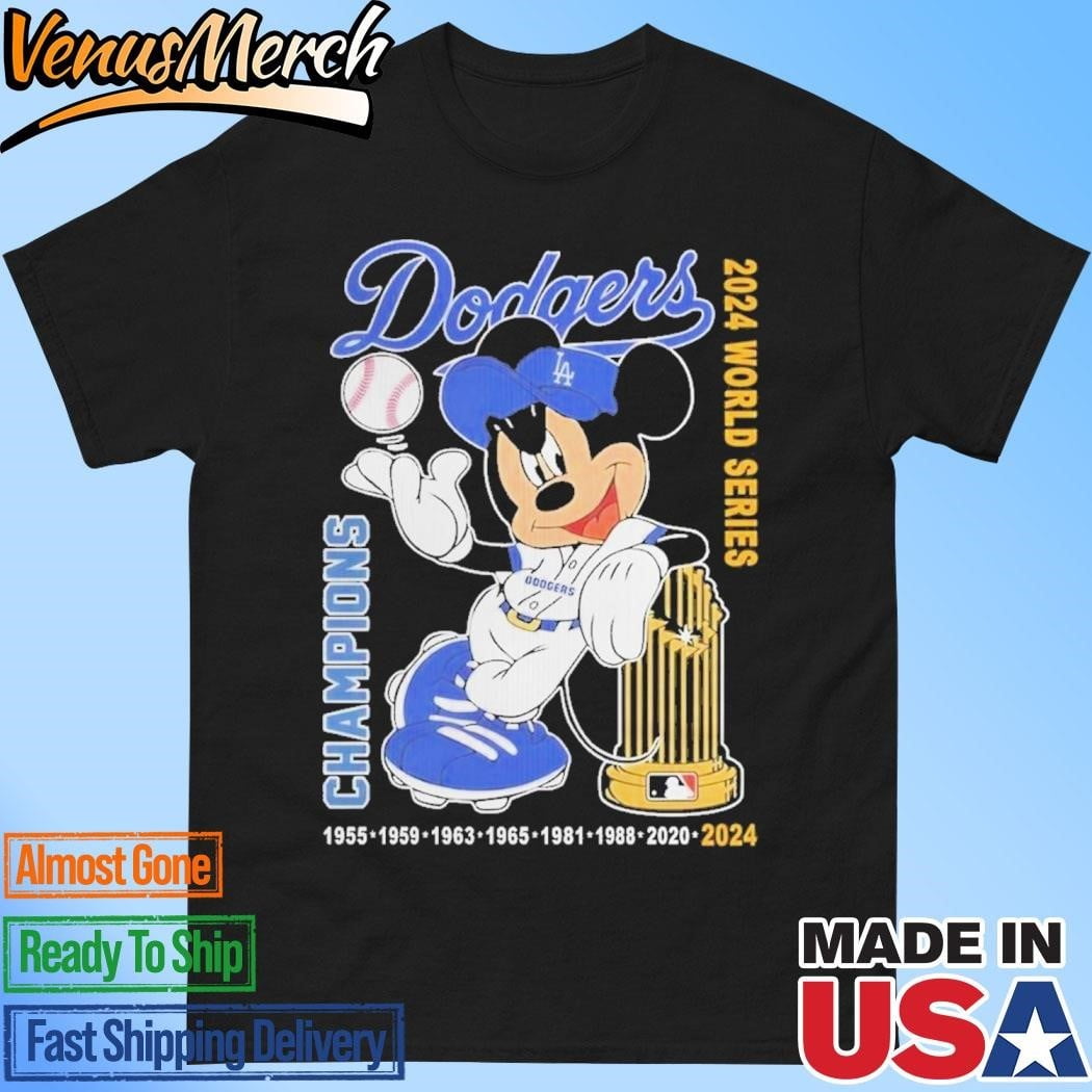Official Dodgers Mlb X Mickey Mouse 2024 World Series Champions Tshirt