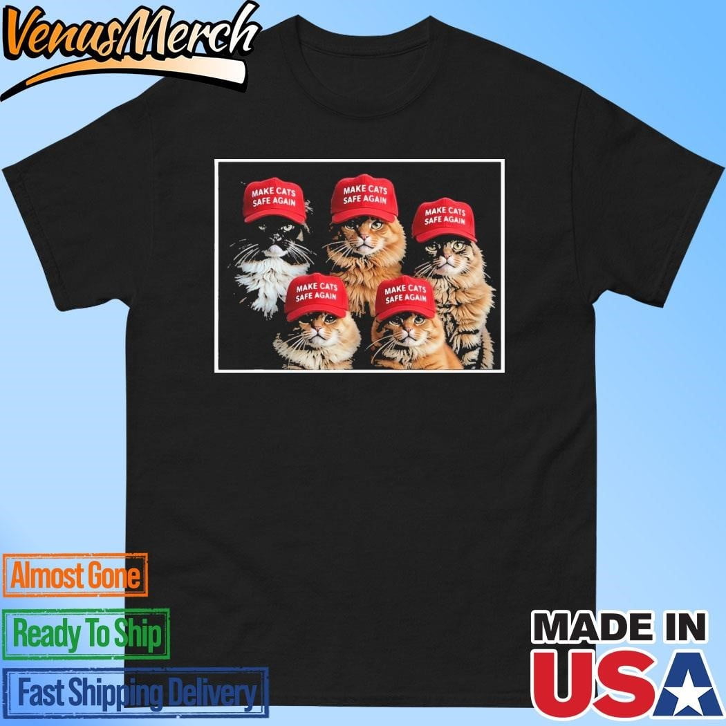 Official Donald Trump Make Cats Safe Again Red Hat 2024 Debate Tshirt