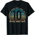 thumbnail image 1 of Official Double Digits 10th Birthday 10 Year Old Gifts T-ShirtMen's and women's gift, black and white T-shirt, size: Extra large S-4XL, 1 of 4