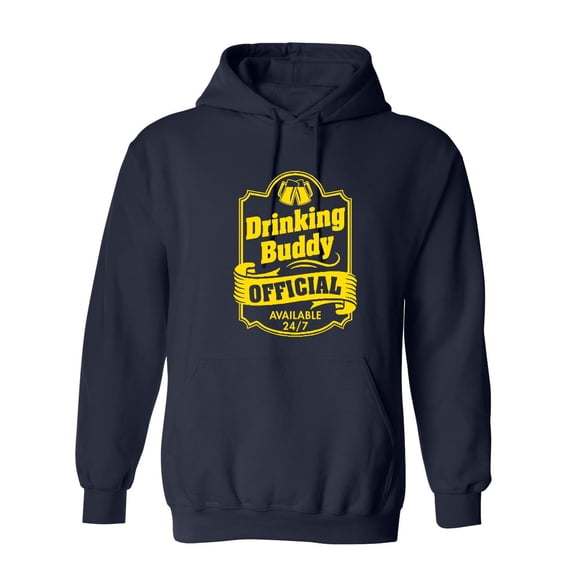 Official Drinking Buddy Available 24/7 Sarcastic Novelty Gift Idea Adult Humor Funny Men's Hoodies
