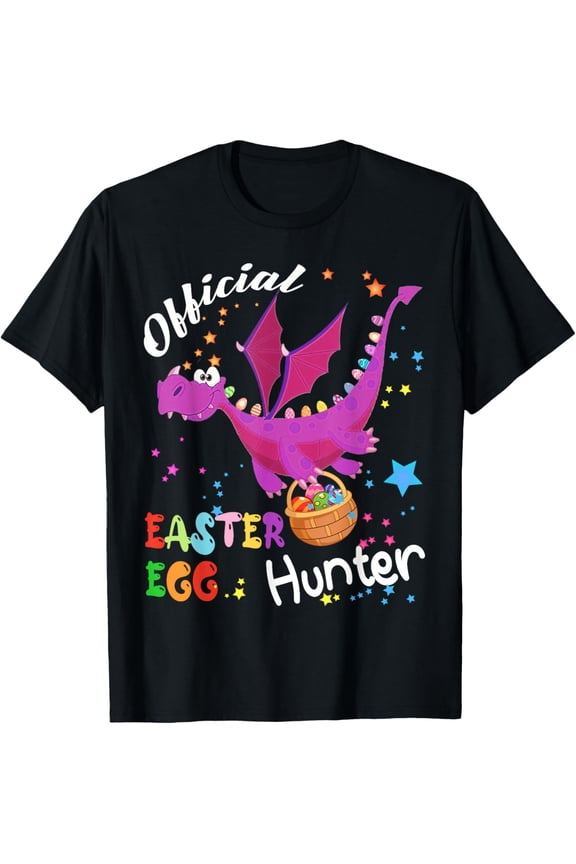 Official Easter Egg Hunter Easter Dragon Holding Egg Basket T-Shirt