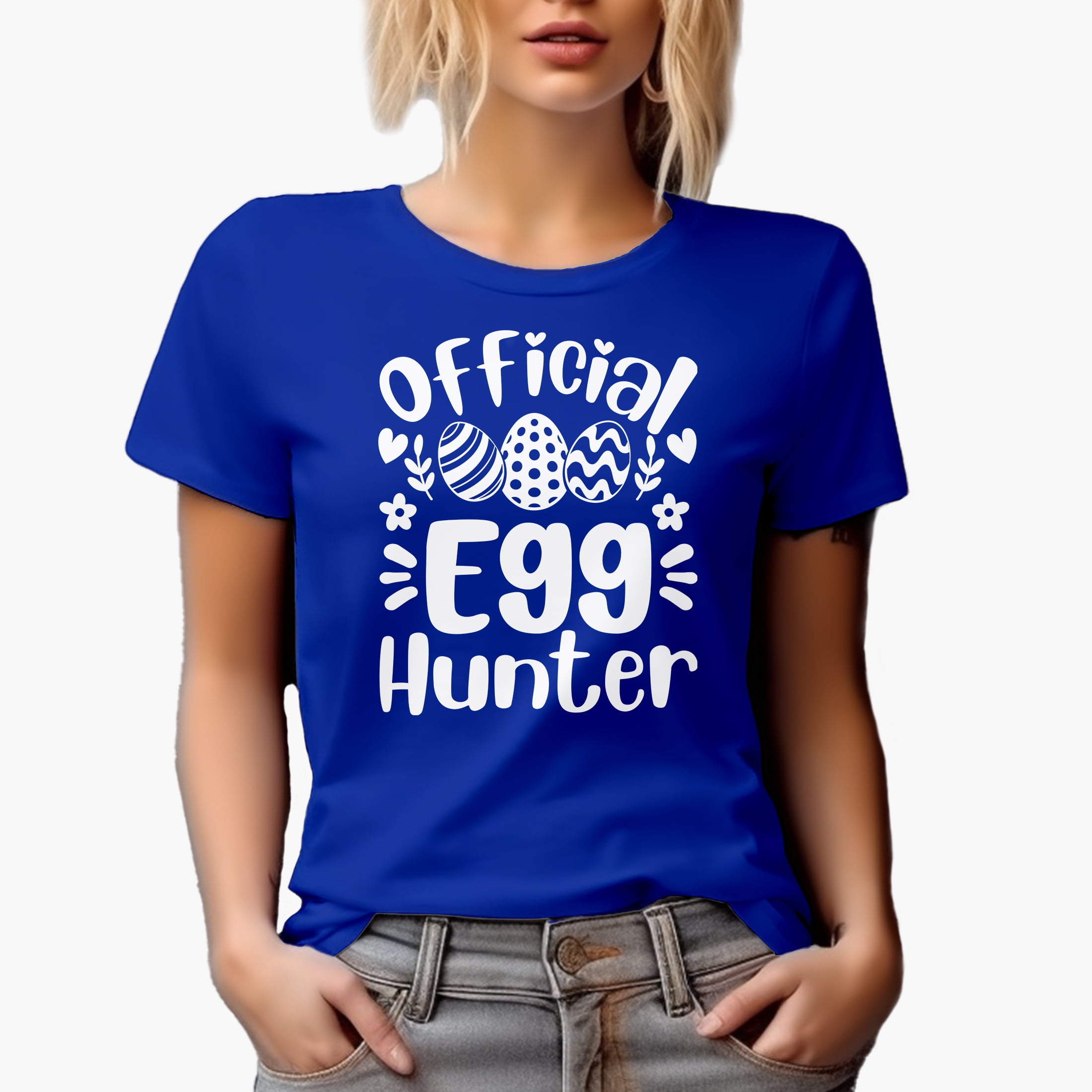 Official Egg Hunter, Easter Day or Sunday, Royal Blue T-Shirt, Medium ...