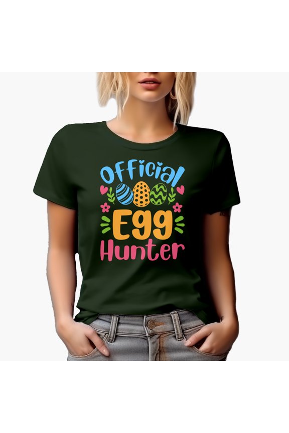 Official Egg Hunter, Easter Sunday, Military Green T-Shirt, Medium