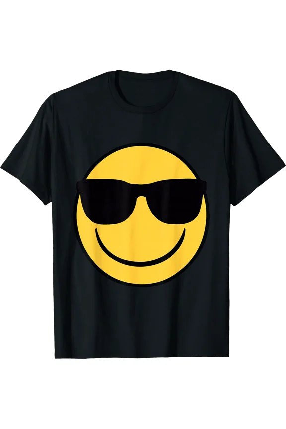 Official Emoji Retro Sunglasses Yellow Smile Face T-Shirt , Vintage T-Shirt