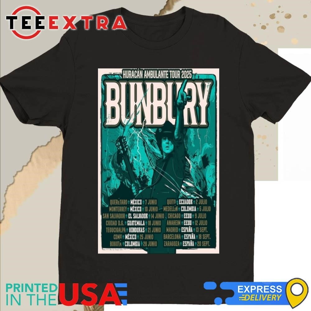 Official Enrique Bunbury Tour Huracan Ambulante 2025 Shirt - Walmart.com