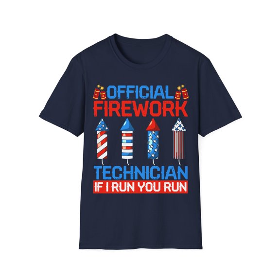 Official Fireworks Technician If I Run, You Run Novelty Art Unisex T-Shirt