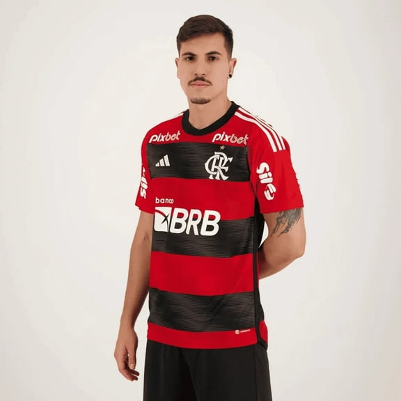Official Flamengo Home Gabi 10 w/ Sponsors Jersey Shirt Official 2023/24