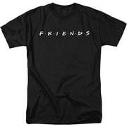 Official Friends TV Show Logo Tee with Bonus Stickers - Classic Black Shirt for Fans