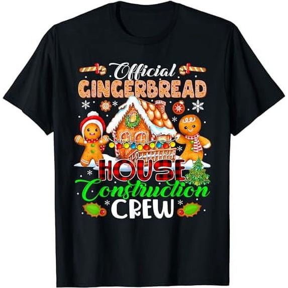 Official Gingerbread House Construction Crew Xmas Cookies T-Shirt