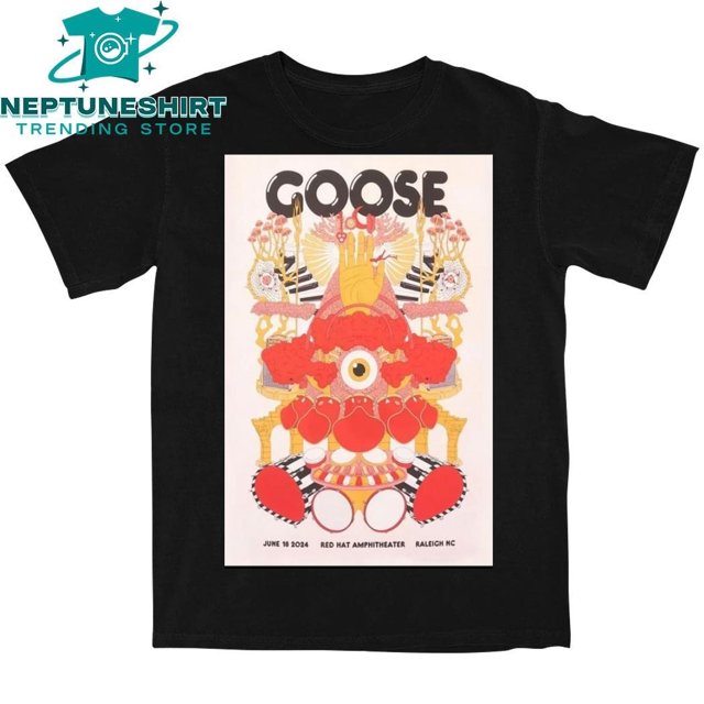Official Goose 18 June 2024 Raleigh Nc Red Hat Amphitheater Poster