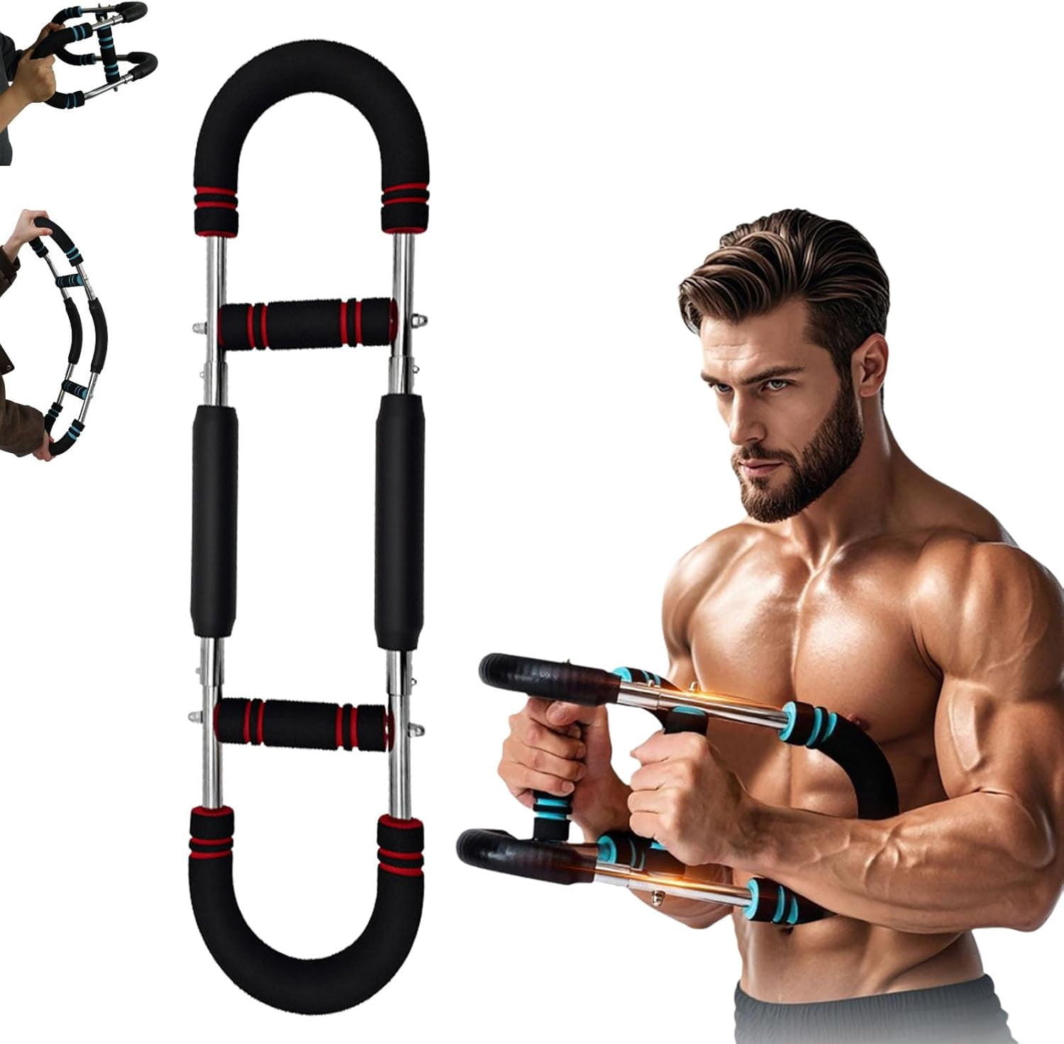 Official Gorilla Bar, 20-150lb Adjustable High Density Steel Gorilla Bar Twister Bar Chest Machine, Chest Shoulder Arm Workout Equipment, Detachable Upper Body Fitness Machine for Home & Gym