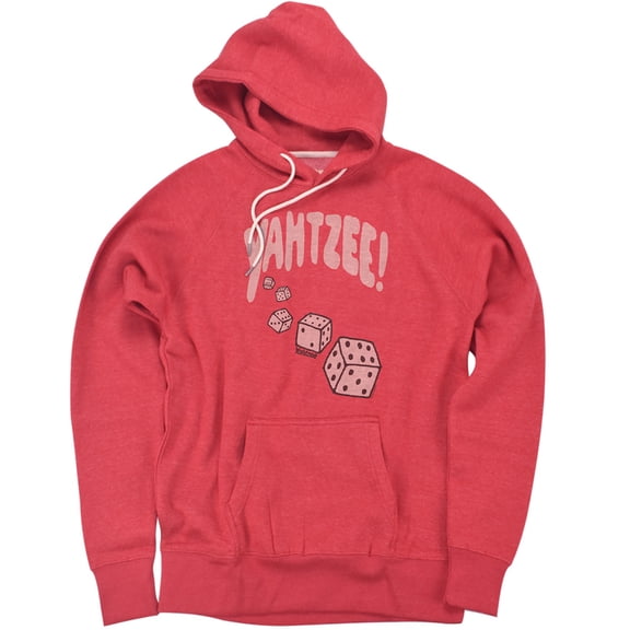 Official Hasbro Yahtzee Dice Premium Ultrasoft Tri-Blend Hoodie (Small) Red