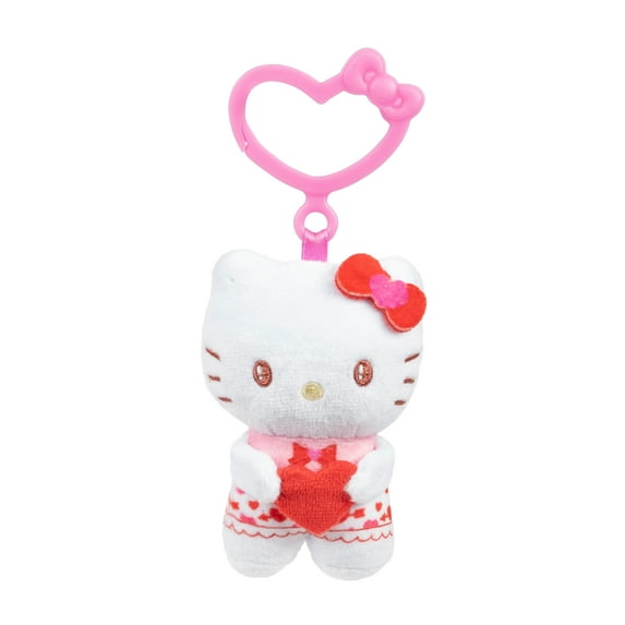 Official Hello Kitty And Friends, Hello Kitty 3 inch Clip-on Plush - Valentine Themed