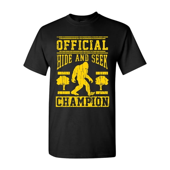 Official Hide And Seek Champion Funny DT Adult T-Shirt Tee