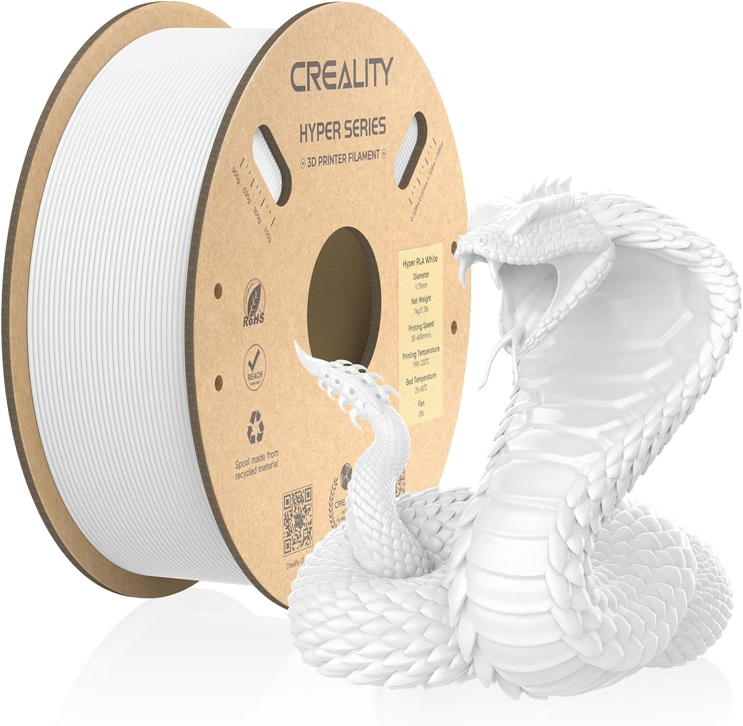 Official Hyper PLA Filament 3D Printer Filament-Christmas Gifts, PLA 3D Printing Filament for High-Speed Printing, Dimensional Accuracy +/-0.02mm, 2.2lbs/Spool