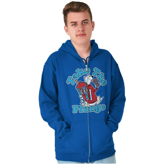 Official Icee Cartoon Polar Bear Unisex Plus Size Zip Hoodie Brisco Brands 5X