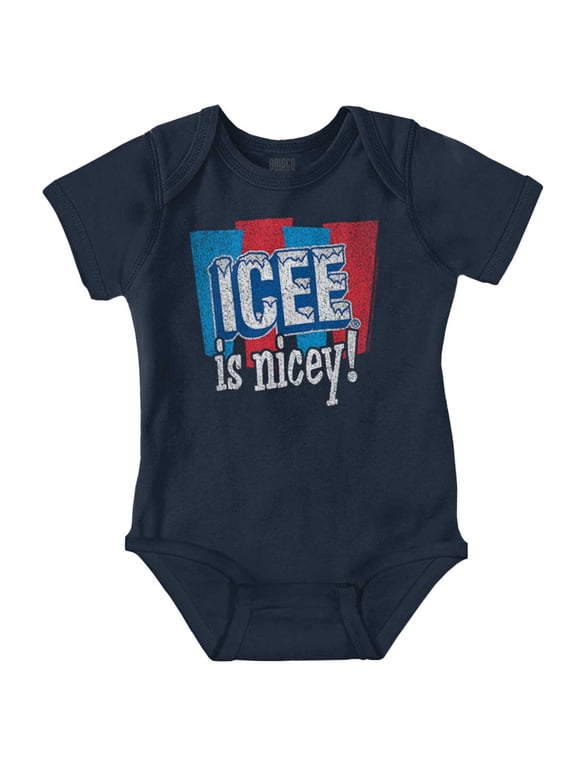 Official Icee Is Nice Funny Logo Romper Boys or Girls Infant Baby Brisco Brands 12M